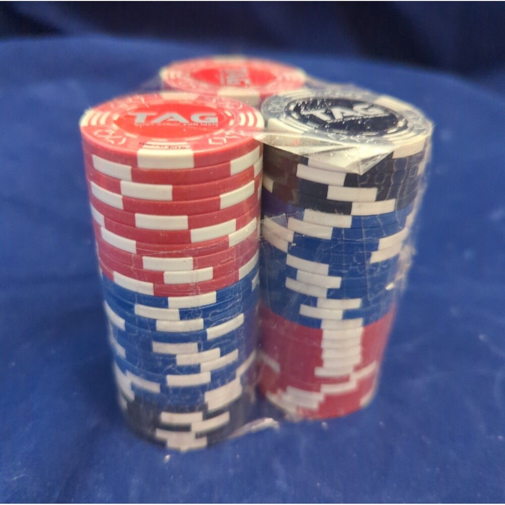 TAG Advertising Promotional Poker Chips Assorted Colors Red Blue White Lot 3